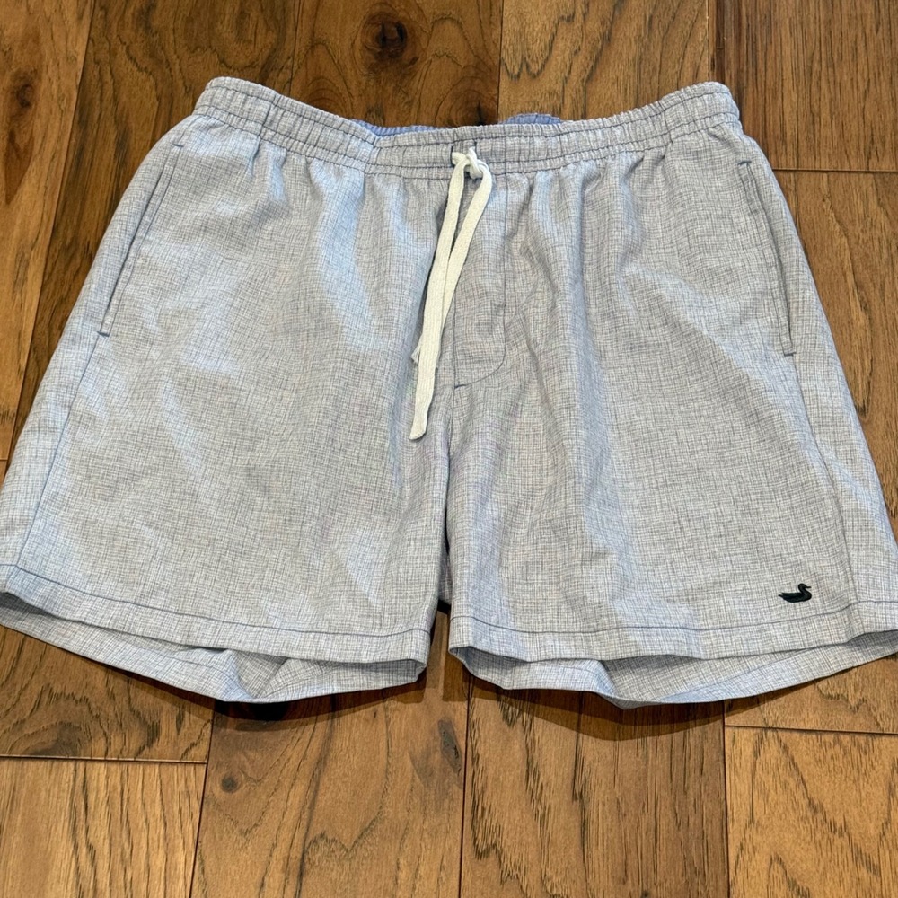 Southern Marsh Mens Blue Heathered Shorts Size Medium Drawstring